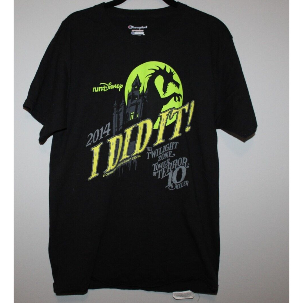 Champion Run Disney 2014 I DID IT Twilight Zone Tower of Terror T-shirt Medium - Picture 14 of 15
